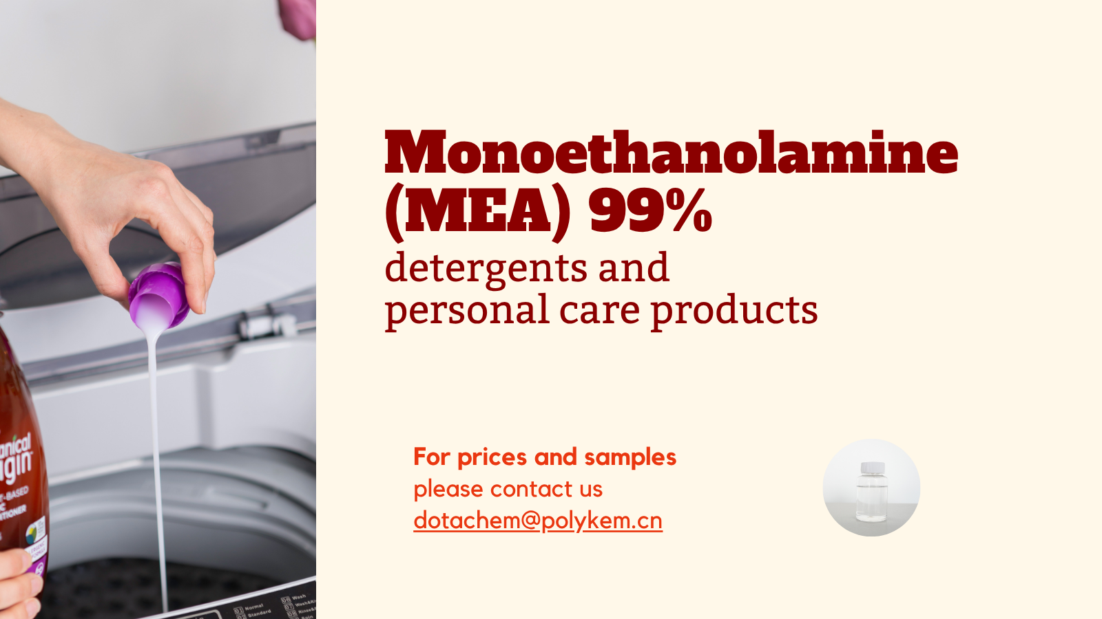 Monoetanolamin (MEA) 99%: kjerneingrediensen i vaskemidler og personlig pleieprodukter