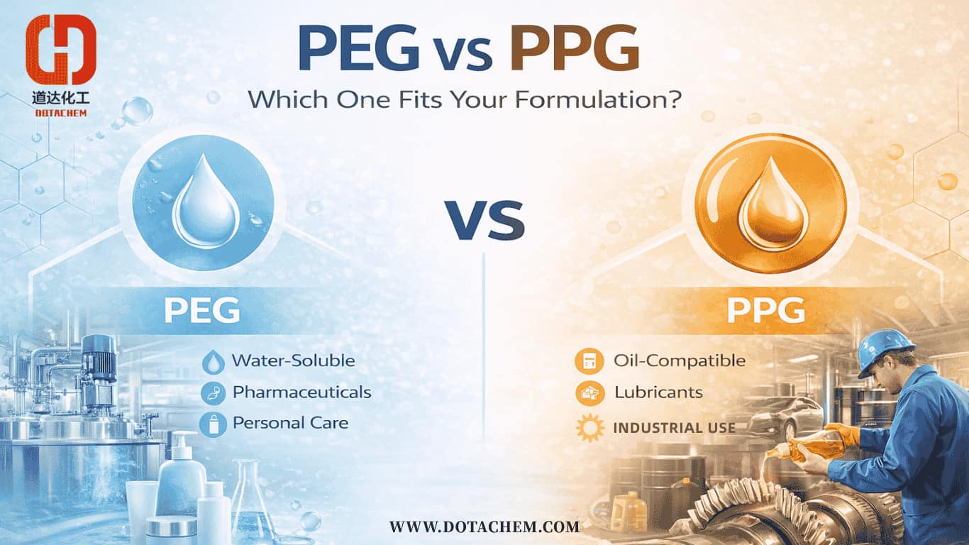 Polyetylenglykol (PEG) vs polypropylenglykol (PPG): Hva er riktig for formuleringen din?