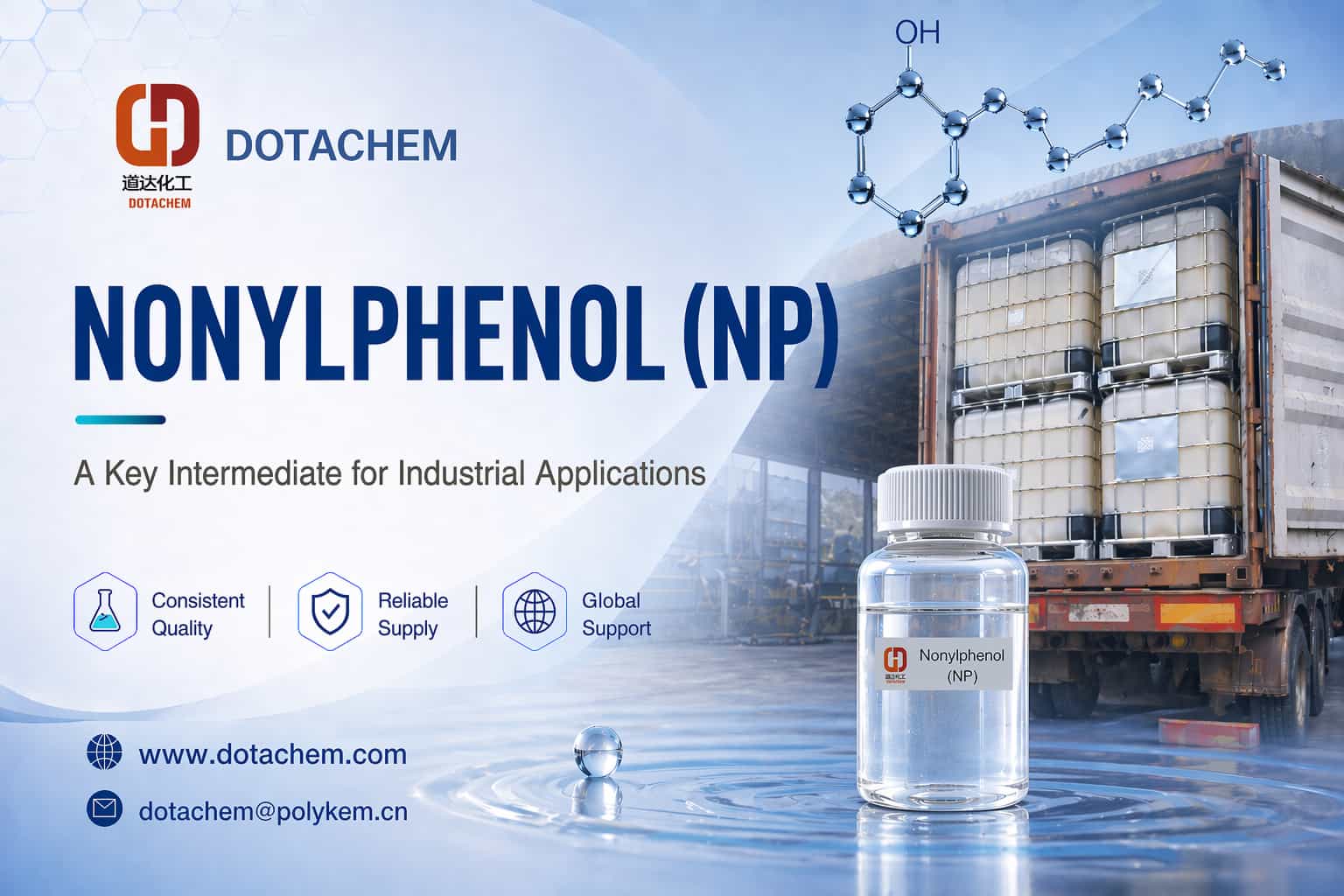 Dotachem Nonylfenol (NP): Et nøkkelmellomprodukt for industrielle applikasjoner